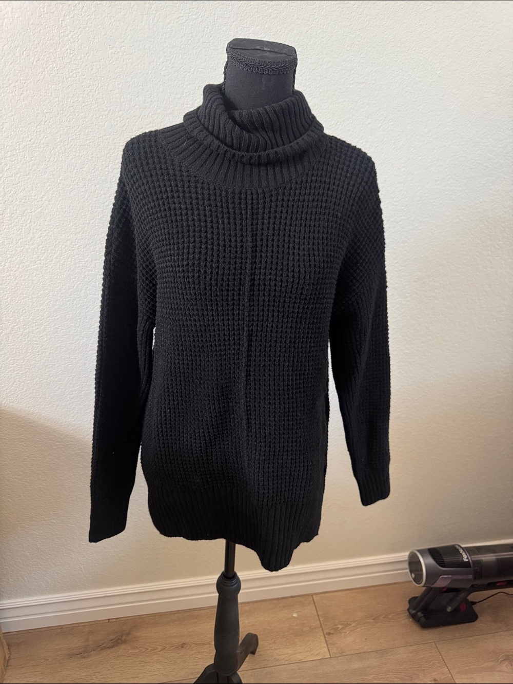 Sweet Romeo Black Ribbed Turtleneck Sweater